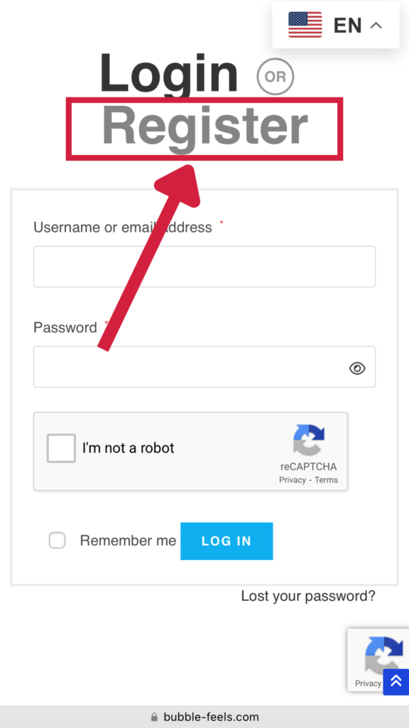 Start Account Registration button