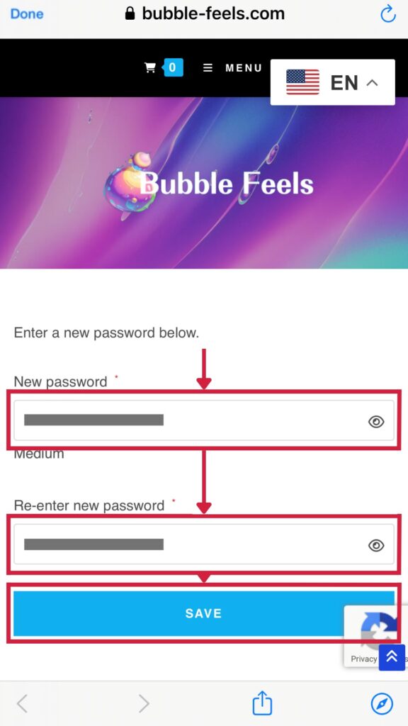 Password input screen